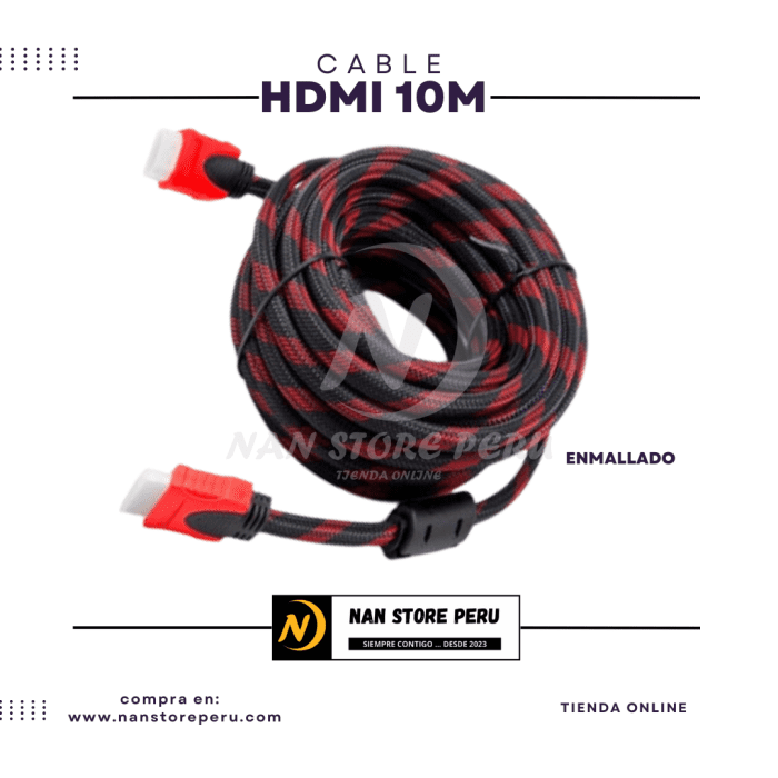 CABLE HDMI 10M ENMALLADO