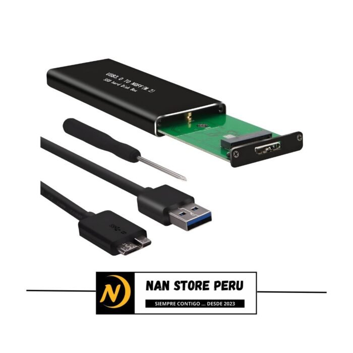 Adaptador Convertidor Case SSD Mini M.2 Ngff Sata a USB 3.0 Negro