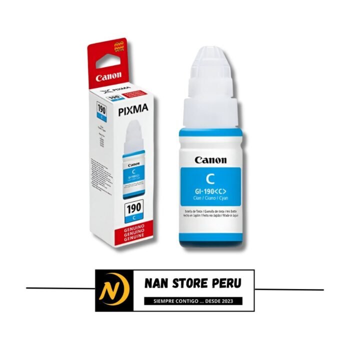 TINTA IMPRESORA ORIGINAL CANON GI-190 CIAN