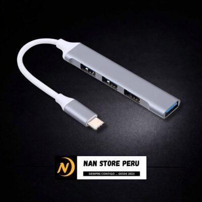 ADAPTADOR HUB TIPO C A USB 4 EN 1