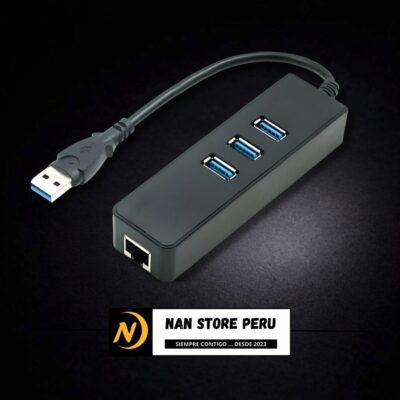 ADAPTADOR USB A RJ45 LAN -INTERNET 3.0 + 3 PUERTOS USB