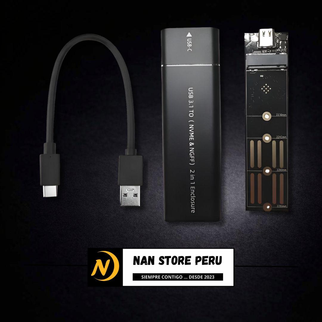 CASE EXTERNO DISCO SSD 3.1 NVME TIPO C DUAL